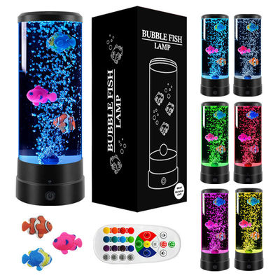 RoHs Usb LED Jellyfish Lamp 12 ιντσών κυλινδρική φούσκα ψάρι λάμπα 7 χρώμα