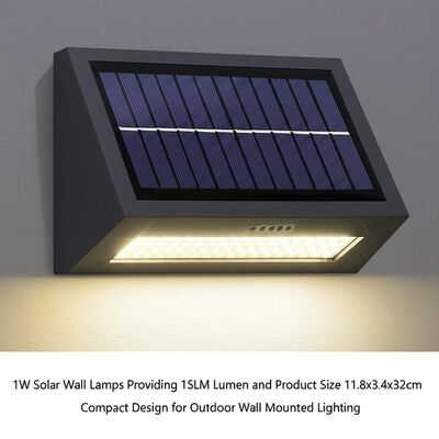 Καλή τιμή. 1W Solar Wall Lamps Providing 15LM Lumen and Product Size 11.8x3.4x32cm Compact Design for Outdoor Wall Mounted Lighting σε απευθείας σύνδεση